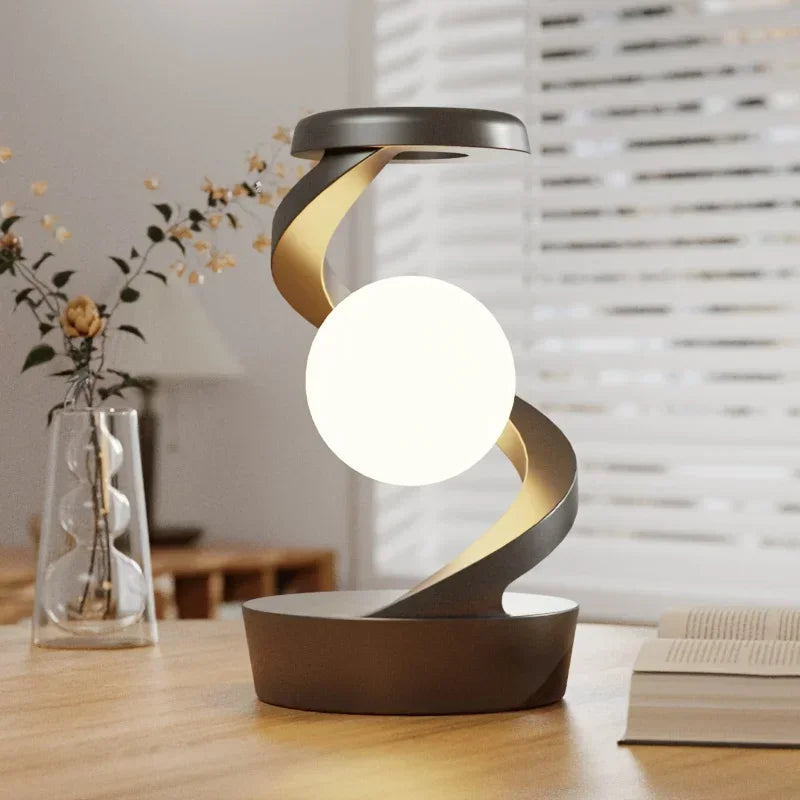 3D Levitating Ball Lamp RGB Floating LED Night Light with Wireless Phone Charger Floating and Spinning in Air with LED Moon Lamp