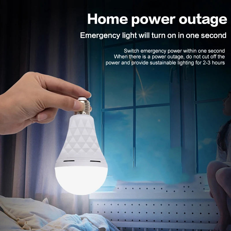 7W/9W/12W/15W Emergency LED Light Bulb E27 Rechargeable Waterproof Touched Bulb For Power Outage Living Room Outdoor Camping