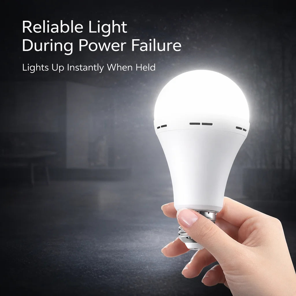 7W 9W 12W 15W LED Emergency Light Bulb Rechargeable Energy Saving Lamp for Home Power Outage Backup Portable Handheld Light