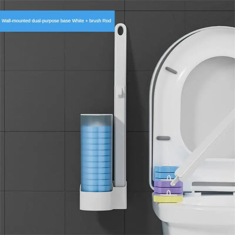 Disposable Toilet Brush Cleaner With Long Handle Bathroom Cleaning Brush With Replaceable Brush Head Toilet Accessories