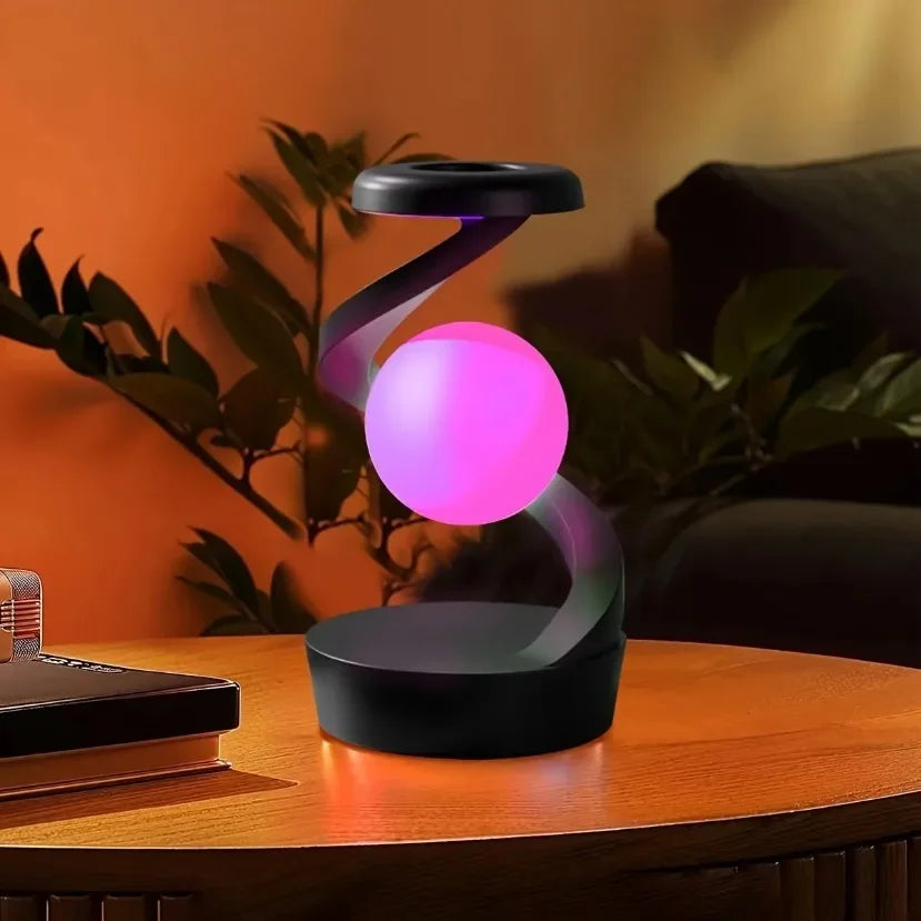 3D Levitating Ball Lamp RGB Floating LED Night Light with Wireless Phone Charger Floating and Spinning in Air with LED Moon Lamp