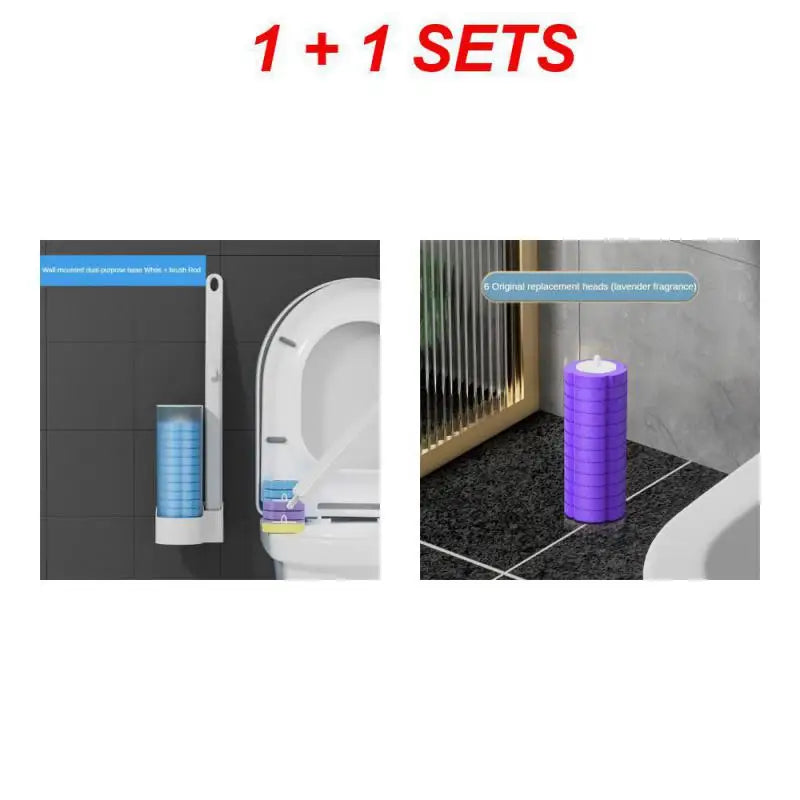 Disposable Toilet Brush Cleaner With Long Handle Bathroom Cleaning Brush With Replaceable Brush Head Toilet Accessories