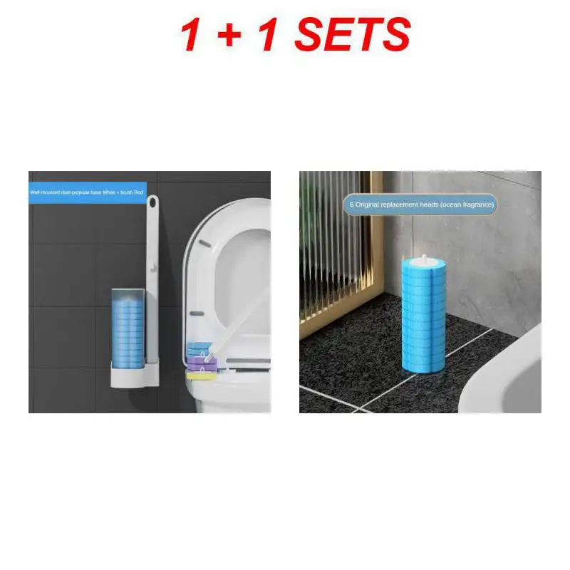 Disposable Toilet Brush Cleaner With Long Handle Bathroom Cleaning Brush With Replaceable Brush Head Toilet Accessories