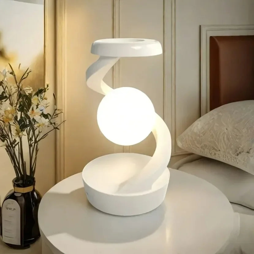 3D Levitating Ball Lamp RGB Floating LED Night Light with Wireless Phone Charger Floating and Spinning in Air with LED Moon Lamp