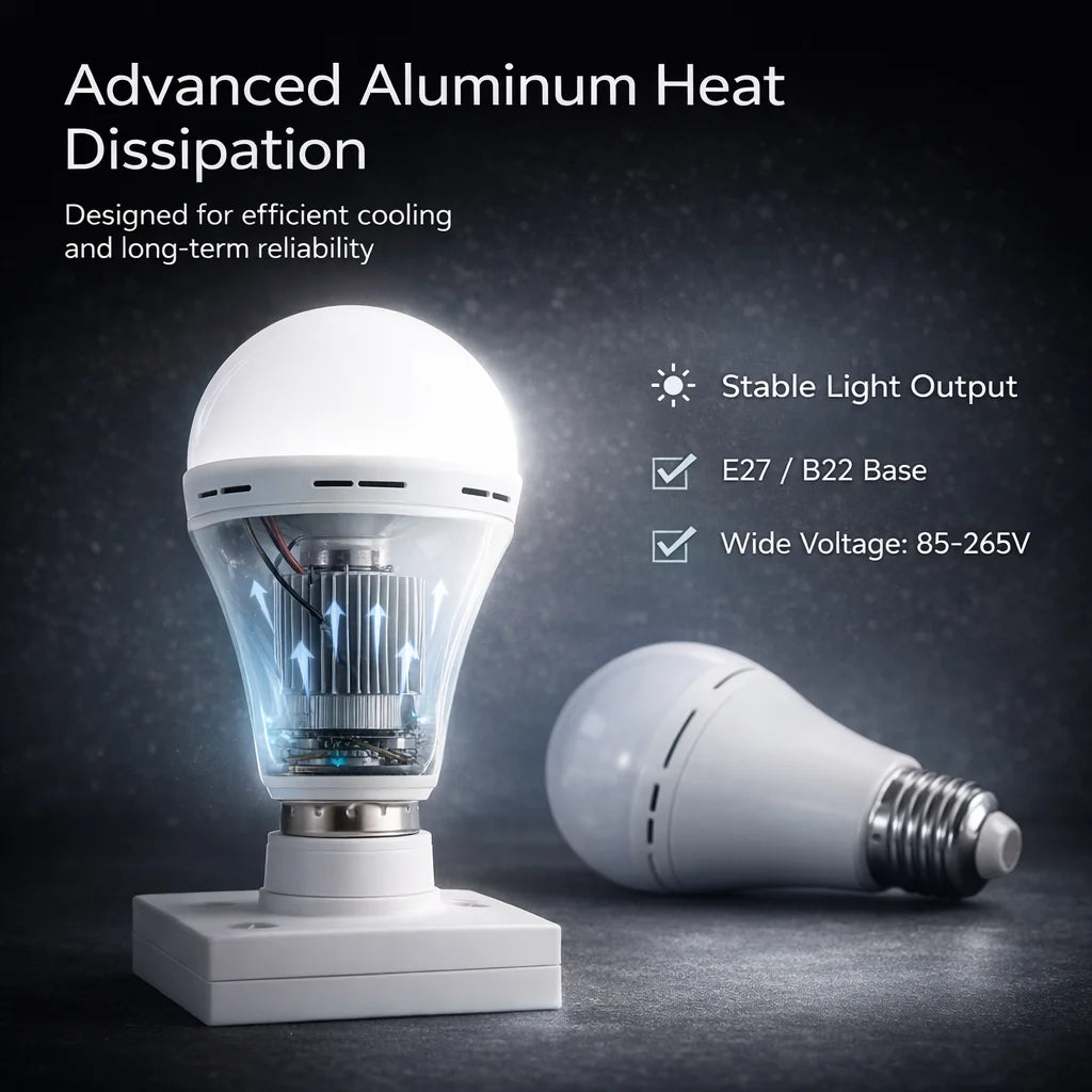 7W 9W 12W 15W LED Emergency Light Bulb Rechargeable Energy Saving Lamp for Home Power Outage Backup Portable Handheld Light