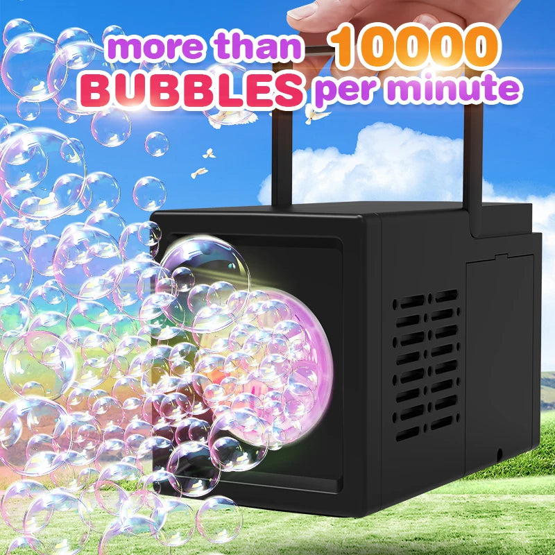10 Hole Stage Outdoor Bubble Blowing Toy Kindergarten Handheld Small Double Hole Bubble Machine without Battery and Bubble Water