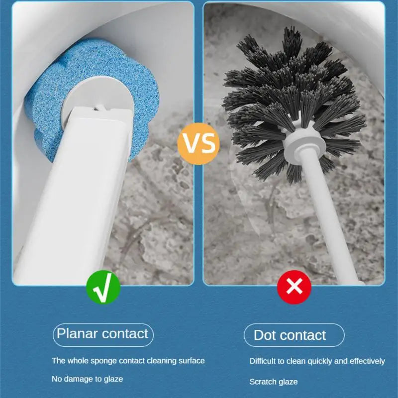 Disposable Toilet Brush Cleaner With Long Handle Bathroom Cleaning Brush With Replaceable Brush Head Toilet Accessories