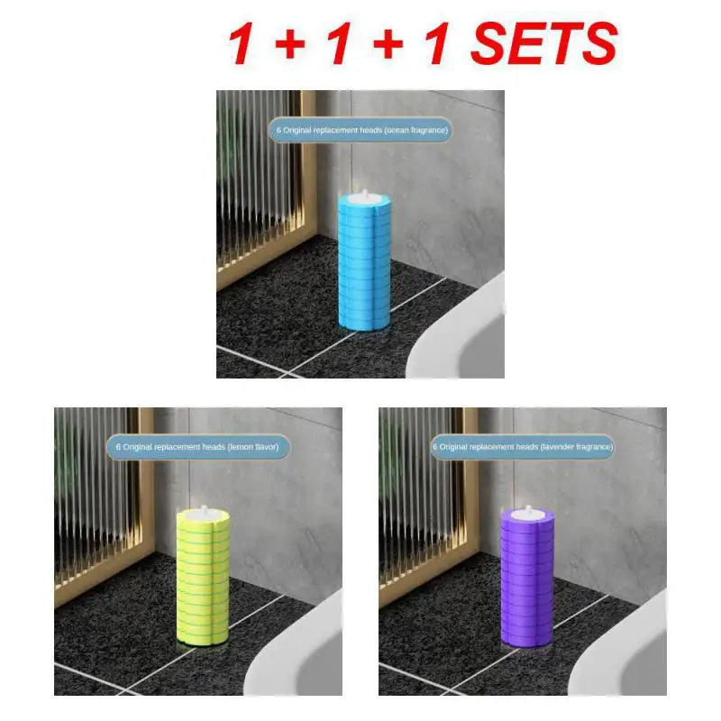 Disposable Toilet Brush Cleaner With Long Handle Bathroom Cleaning Brush With Replaceable Brush Head Toilet Accessories