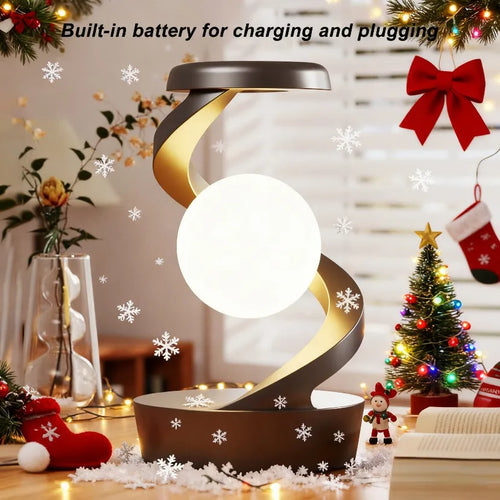 3D Levitating Ball Lamp RGB Floating LED Night Light with Wireless Phone Charger Floating and Spinning in Air with LED Moon Lamp